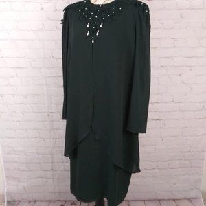 Patra Stenay Evening Dress Sz 14 Midi Rhinestones